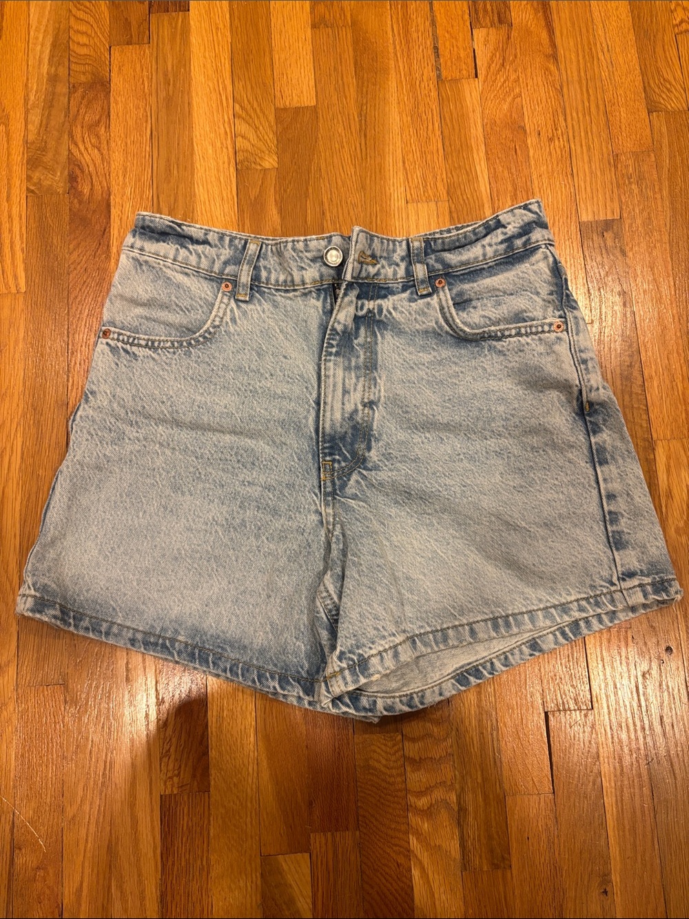 ZARA Light Blue Denim High-Waist Women’s Shorts